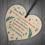 Mum Memorial Gift To Hang On The Christmas Tree Wood Heart Mum 