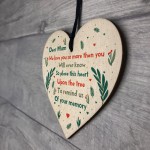Mum Memorial Gift To Hang On The Christmas Tree Wood Heart Mum 