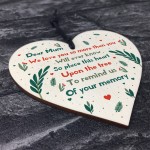 Mum Memorial Gift To Hang On The Christmas Tree Wood Heart Mum 