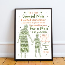 Nan Gift Nan Poem Framed Print Nan Birthday Christmas Gift 
