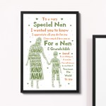 Nan Gift Nan Poem Framed Print Nan Birthday Christmas Gift 