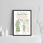 Nan Gift Nan Poem Framed Print Nan Birthday Christmas Gift 