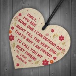 Best Friend Personalised Gift Wooden Heart Keepsake For Friend