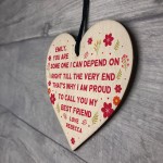 Best Friend Personalised Gift Wooden Heart Keepsake For Friend