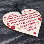 Best Friend Personalised Gift Wooden Heart Keepsake For Friend