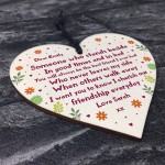 Friendship Personalised Gift Best Friend Christmas Wood Heart