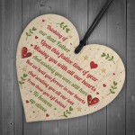 Dad Memorial Christmas Decoration Wood Heart Memory Plaque