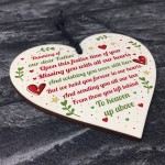 Dad Memorial Christmas Decoration Wood Heart Memory Plaque