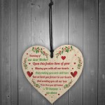 Mum Memorial Christmas Decoration Wood Heart Memory Plaque