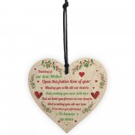 Mum Memorial Christmas Decoration Wood Heart Memory Plaque