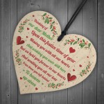 Mum Memorial Christmas Decoration Wood Heart Memory Plaque