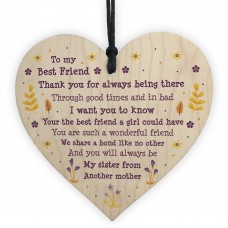 Handmade Gift For Best Friend Birthday Christmas Wooden Heart