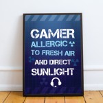 Funny Gamer Gift For Boys Bedroom Gaming Print Hanging Wall Sign