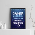 Funny Gamer Gift For Boys Bedroom Gaming Print Hanging Wall Sign