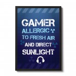 Funny Gamer Gift For Boys Bedroom Gaming Print Hanging Wall Sign
