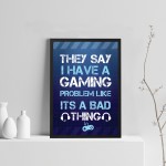 Gaming Print Hanging Wall Sign Framed Print Boys Bedroom Decor