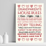 Grandparent Gifts Print Grandparent House Rules Sign Nan Grandad