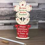 Christmas Gift For Teacher Teaching Assistant Wood Flower