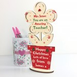 Christmas Gift For Teacher Teaching Assistant Wood Flower