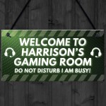 PERSONALISED Green Gaming Gamer Sign ANY NAME Christmas 