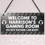 PERSONALISED Grey Gaming Gamer Sign ANY NAME Christmas 
