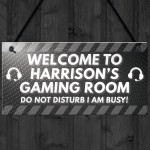 PERSONALISED Grey Gaming Gamer Sign ANY NAME Christmas 