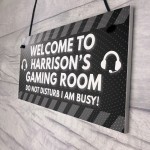 PERSONALISED Grey Gaming Gamer Sign ANY NAME Christmas 