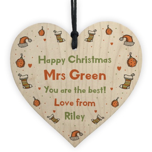 Happy Christmas Teacher Gift Heart Thank You Gift For Teacher 