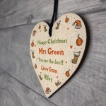 Happy Christmas Teacher Gift Heart Thank You Gift For Teacher 