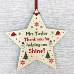 Christmas Gift For Teacher Teaching Assistant Personalised Star