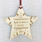 Handmade Congratulations Gift For Engagement Wooden Star 