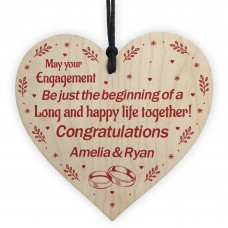 Handmade Engagement Gift Personalised Gift For Friend Wood Heart