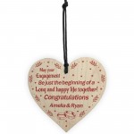 Handmade Engagement Gift Personalised Gift For Friend Wood Heart