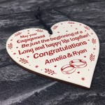 Handmade Engagement Gift Personalised Gift For Friend Wood Heart