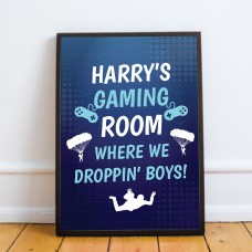 Gamer Lover Gift Framed Print Gaming Sign For Boys Bedroom Art