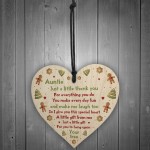Handmade Auntie Gift Wooden Heart Thank You Plaque Gift