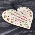 Handmade Auntie Gift Wooden Heart Thank You Plaque Gift