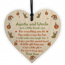 Handmade Auntie and Uncle Gifts Wood Heart Gift For Niece Nephew
