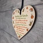 Handmade Auntie and Uncle Gifts Wood Heart Gift For Niece Nephew