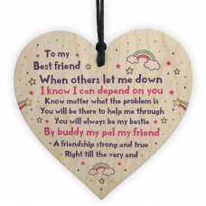 Handmade Friendship Gift Novelty Hanging Heart Plaque Sign Gift 