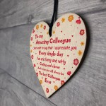 Novelty Wood Heart For Amazing Colleague Friendship Thank You