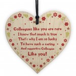 Handmade Gift For Colleague Novelty Wooden Heart Thank You