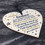 Handmade Godson Gift Wooden Heart Goddaughter Birthday Gift