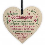 Handmade Goddaughter Gift Wooden Heart Goddaughter Birthday Gift