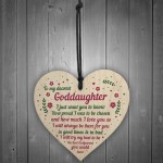 Handmade Goddaughter Gift Wooden Heart Goddaughter Birthday Gift