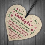 Handmade Goddaughter Gift Wooden Heart Goddaughter Birthday Gift