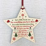 Thank You Gift For Teacher Teaching Assistant Wood Star Leaving 