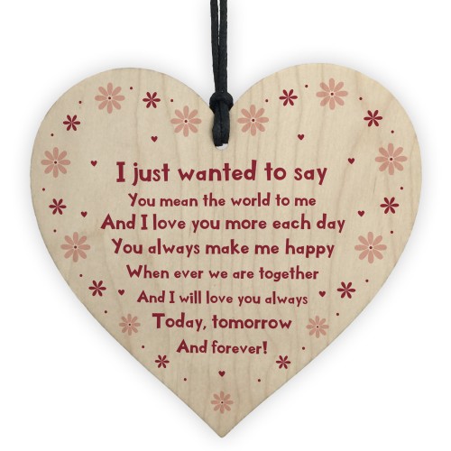 Handmade Anniversary Gift For Him Her Wood Heart Valentine Gift