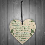 Handmade Merry Christmas Grandad Wooden Heart Gift For Grandad