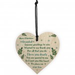 Handmade Merry Christmas Grandad Wooden Heart Gift For Grandad